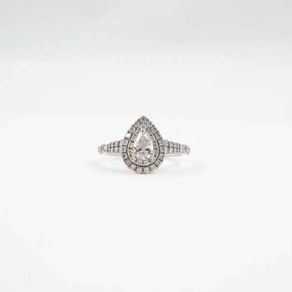 Disney Zales Enchanted Ariel Natural Diamond 14k Teardrop Pear Engagement Ring 💍 - Picture 11 of 14